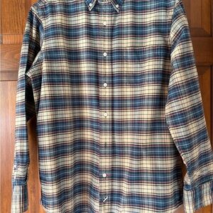 Daniel Cremieux Navy and Beige Plaid Button-Down Shirt